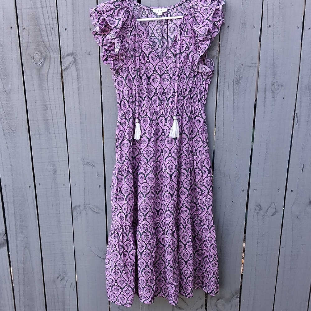 Elegant Purple Ruffle Dress